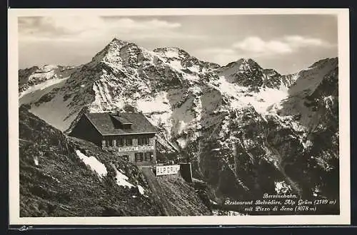 AK Alp Grüm, Restaurant Belvédère mit Pizzo di Sena