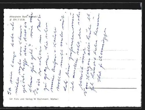 AK Wattwil, Altersheim Bunt mit Garten