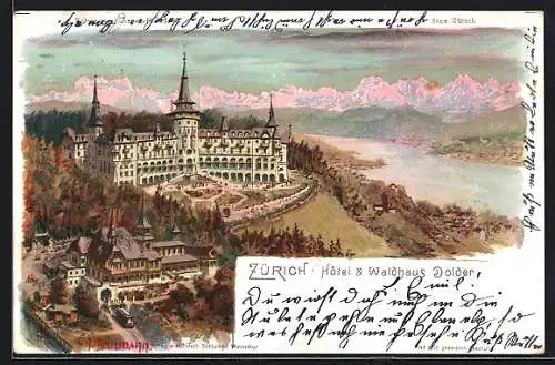 Künstler-AK C. Steinmann: Zürich, Hotel & Waldhaus Dolder