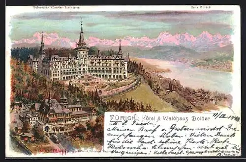 Künstler-AK C. Steinmann Nr. 2119: Zürich, Hotel & Waldhaus Dolder