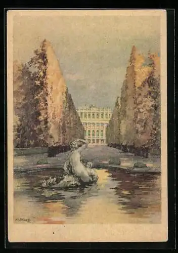 Künstler-AK Karl Schwetz: Wien, Schloss Schönbrunn