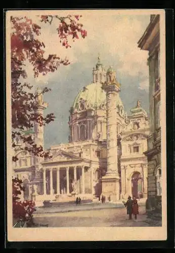 Künstler-AK Karl Schwetz: Wien, Karlskirche