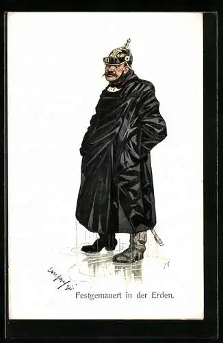 Künstler-AK Carl Josef Pollak: Polizei im Regen
