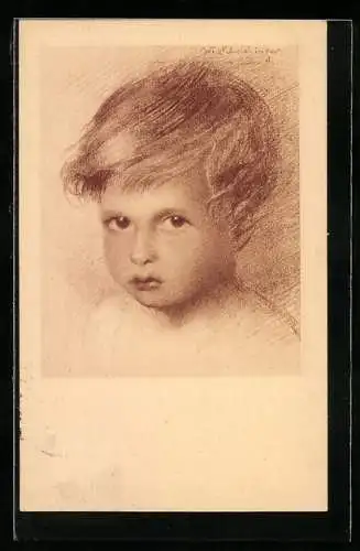 Künstler-AK Walter Schachinger: Portrait eines kleinen Junge