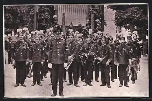 AK Aussee, Steirisches Volkstrachtenfest 1909, Die Bergmusik