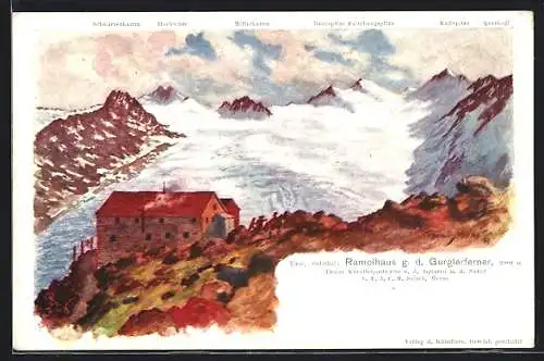 Künstler-AK F.A.C.M. Reisch: Ramolhaus, Gurglerferner