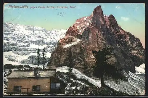 AK Pfalzgauhütte, Berghütte gegen Monte Zurlon, Ampezzo