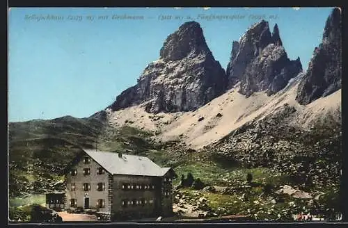AK Sellajochhaus mit Grohmann und Fünffingerspitze
