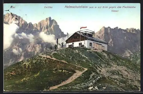 AK Helmschutzhaus mit Blick gegen das Fischleintal