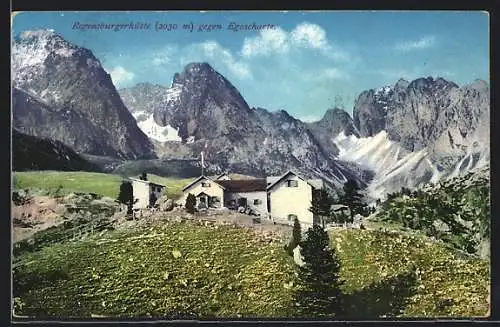 AK Regensburgerhütte, Ansicht gegen Egascharte