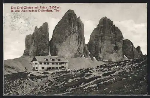 AK Drei Zinnen-Hütte, Partie in den Ampezzaner Dolomiten