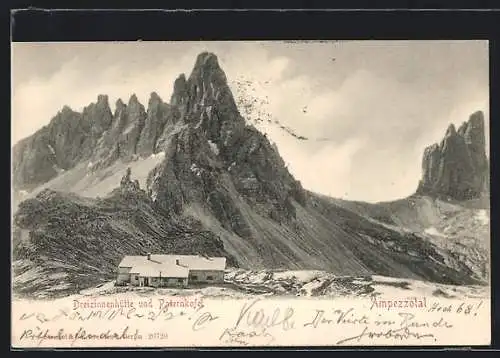AK Dreizinnen-Hütte, Berghütte und Paternkofel, Ampezzotal