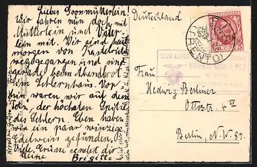 AK Rifugio M. Pez, Ansicht mit Bergen