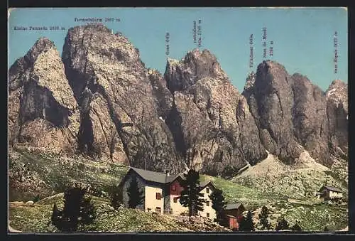 AK Regensburger-Hütte, Geislergruppe in den Dolomiten