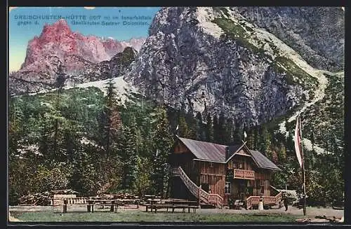 AK Dreischuster-Hütte, Berghütte gegen d. Gsellknoten