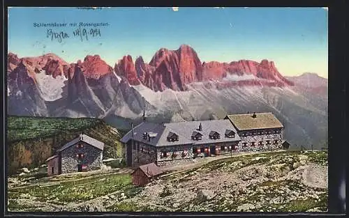 AK Schlernhäuser mit Rosengarten