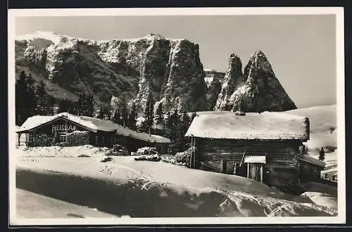 AK Refugio Malga Boccia, Hütte im Winter
