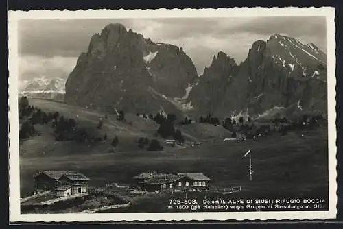 AK Rifugio Boccia verso Gruppo die Sassolungo, Alpi di Siusi
