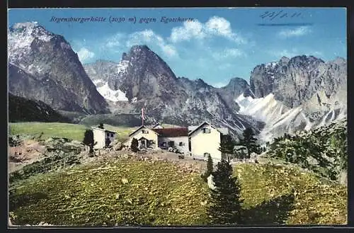 AK Regensburgerhütte, Ansicht gegen Egascharte