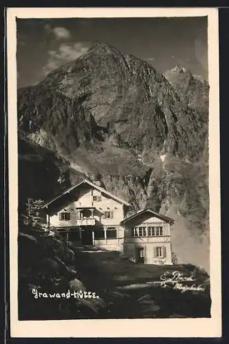 AK Grawand-Hütte, Berghütte mit Panorama
