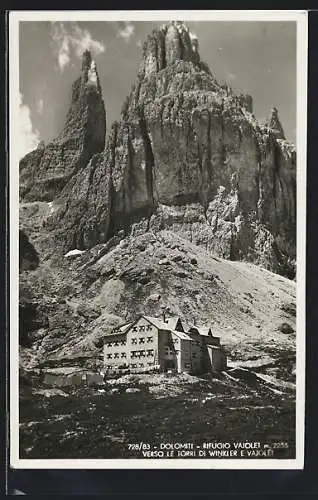 AK Rifugio Vajolet verso le Torri di Winkler e Vajolet, Dolomiti