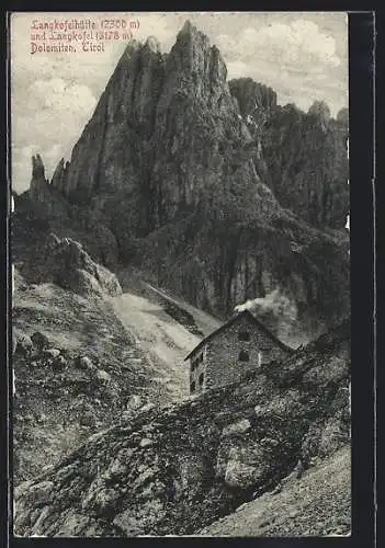 AK Langkofelhütte, Berghütte und Langkofel, Dolomiten