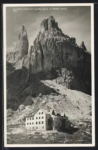 AK Rifugio Vajolet, Gesamtansicht mit Torri