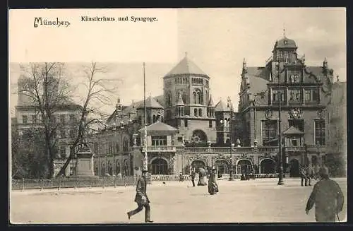 AK München, Künstlerhaus mit Synagoge