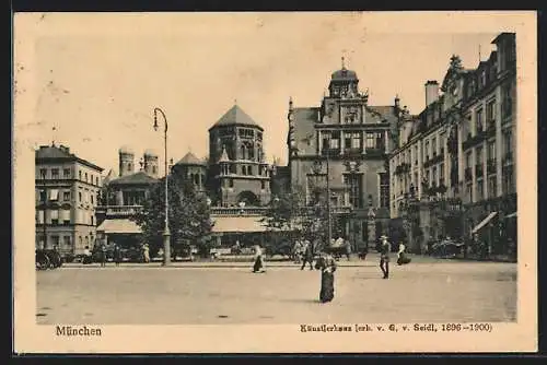 AK München, Künstlerhaus, Motiv mit Synagoge