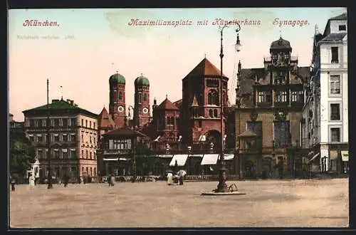 AK München, Maximiliansplatz mit Künstlerhaus, Synagoge
