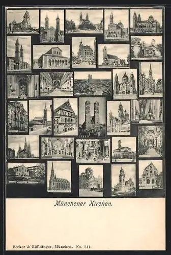 AK München, Die vielen Münchener Kirchen