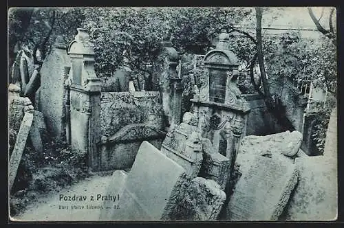 AK Prag, Jüdischer Friedhof