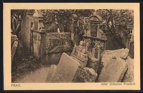 AK Prag, alter jüdischer Friedhof