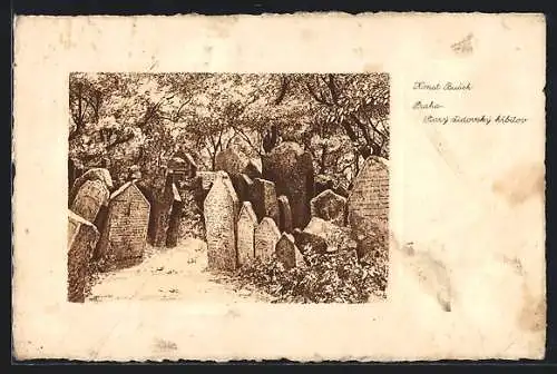 AK Prag, Jüdischer Friedhof