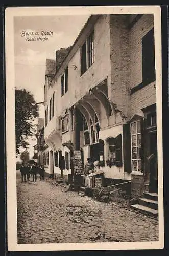 AK Zons, Blick in die Rheinstrasse