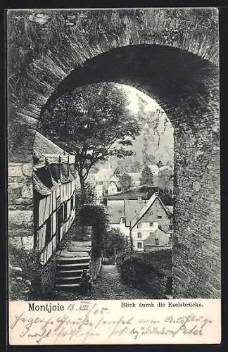 AK Montjoie, Blick durch die Eselsbrücke