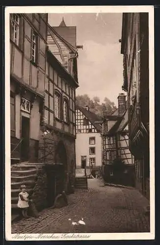 AK Montjoie-Monschau, Kirchstrasse mit Fachwerkhäusern