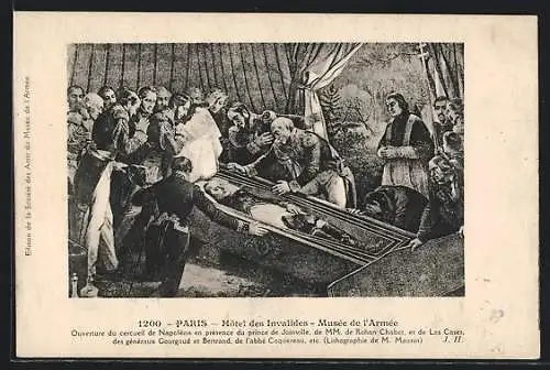 AK Paris, Ouverture du cercueil de Napoleon