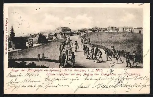 AK Harlach /Kempten, Lager der Franzosen im Jahr 1899