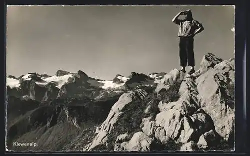 AK Bergsteiger hält auf der Klewenalp Ausschau
