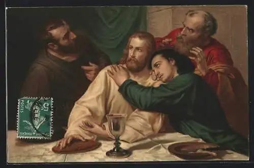 AK Szene aus dem Abendmahl