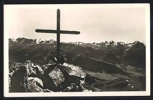 AK Eggishorngipfel mit Gipfelkreuz