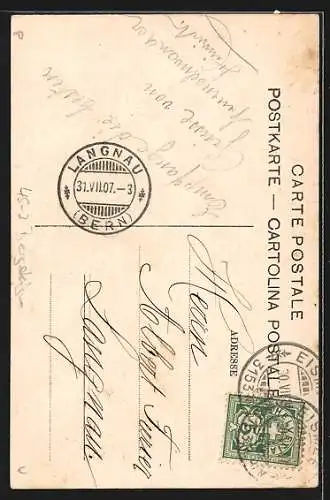 AK Bergsteiger auf einem Serac