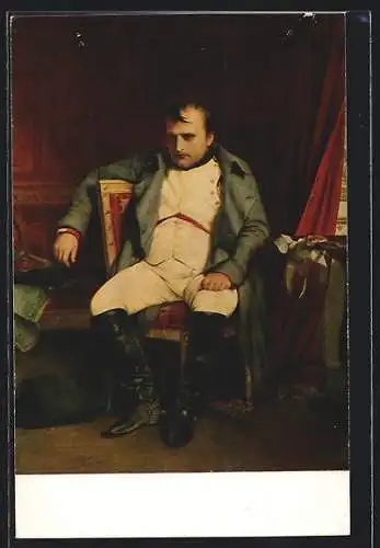 Künstler-AK Fontainebleau, Napoleon in Uniform