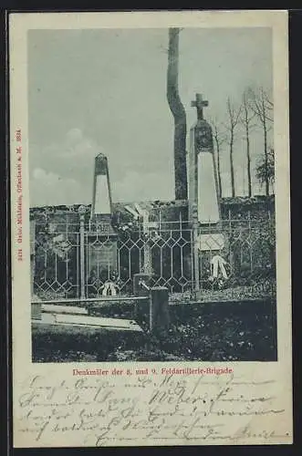 AK Denkmäler der 8. und 9. Feldartillerie-Brigade