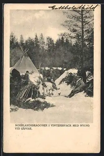 AK Norrlandsdragoner 1 Vinterbivack med Nying vid Säfvar