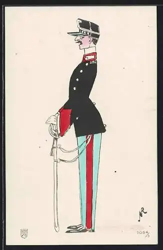 Künstler-AK Italienischer General in Uniform mit Degen
