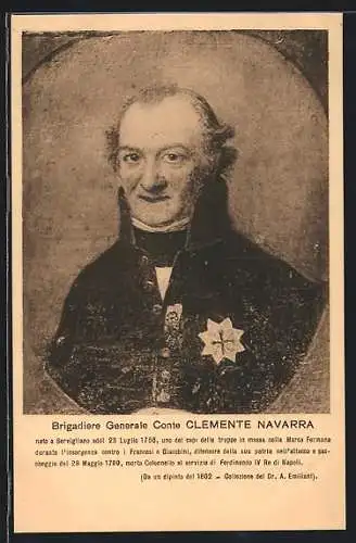 Künstler-AK Brigadiere Generale Conte Clemente Navarra