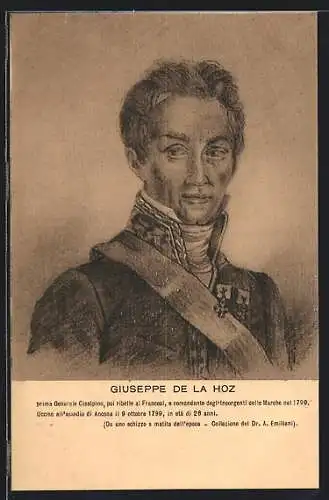 Künstler-AK Giuseppe de la Hoz, prima Generale Cisalpino