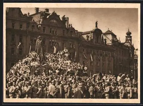 AK Praha Vitá I. Cs. Armádní Sbor Z SSSR, Siegesfeier in Prag